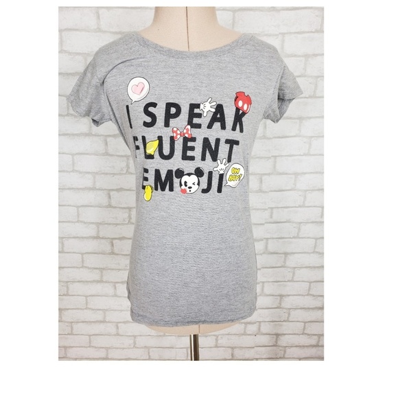 Disney Tops - .Disney's Graphic Tshirt "I Speak Fluent Emoji" Sm